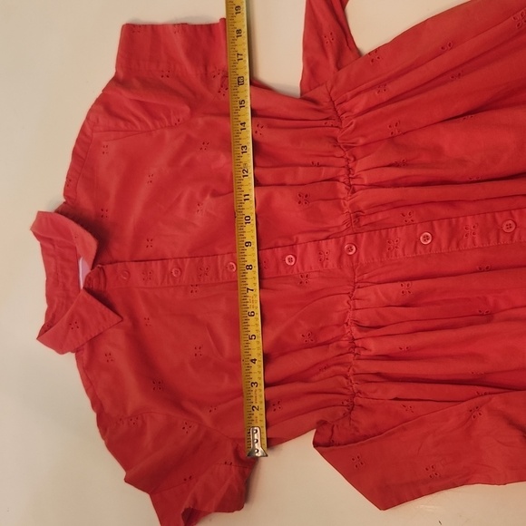 KATE SPADE Orange Eyelet Tie Waist Short Dress small - Picture 10 of 11